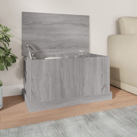 Opbergbox 70x40x38 cm bewerkt hout grijs sonoma eikenkleurig 1