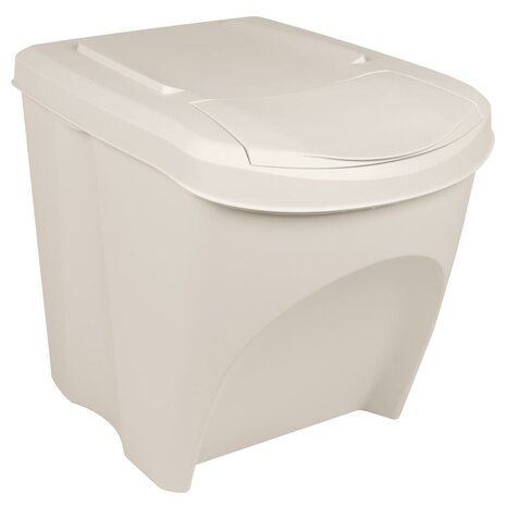 Vuilnisbakken 3 st stapelbaar 75 L polypropeen wit 1