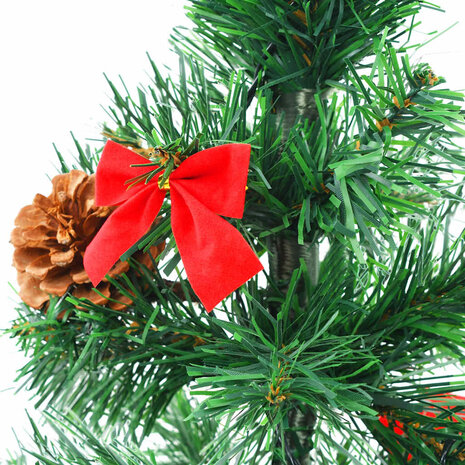 Kunstkerstboom met verlichting en kerstballen 64 cm groen 7