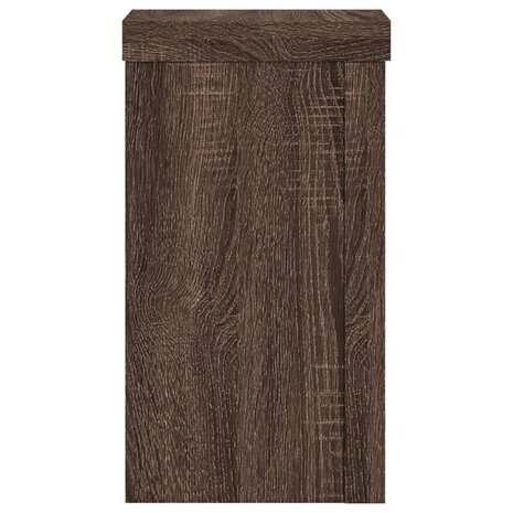 Plantenstandaards 2 st 10x10x18 cm bewerkt hout bruin eiken 4
