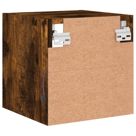 Tv-wandmeubel met LED-verlichting 30x28,5x30 cm gerookt eiken 8