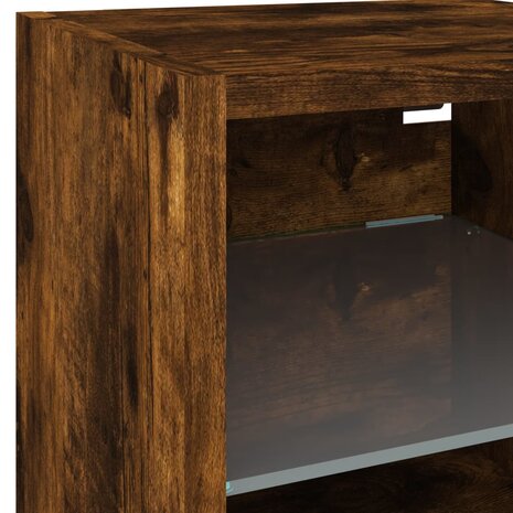 Tv-wandmeubel met LED-verlichting 30x28,5x30 cm gerookt eiken 10