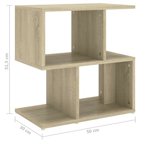 Nachtkastje 50x30x51,5 cm bewerkt hout sonoma eikenkleurig 7