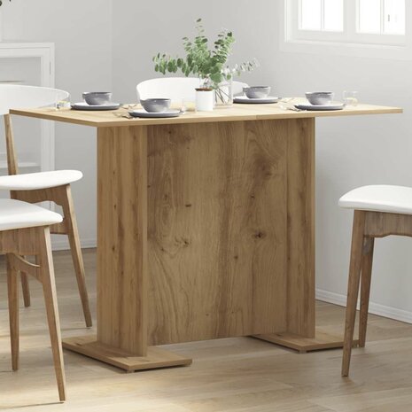 Eettafel 110x60x75 cm bewerkt hout artisanaal eikenkleurig 3