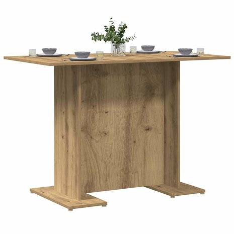 Eettafel 110x60x75 cm bewerkt hout artisanaal eikenkleurig 9