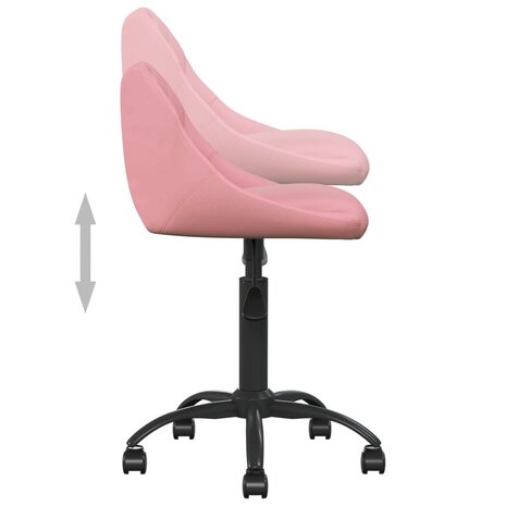 Kantoorstoel fluweel roze 5