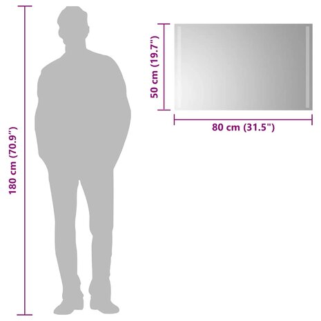 Badkamerspiegel LED 80x50 cm 6