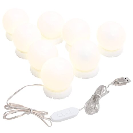 Spiegel met LED-verlichting boog 90x45 cm glas 9