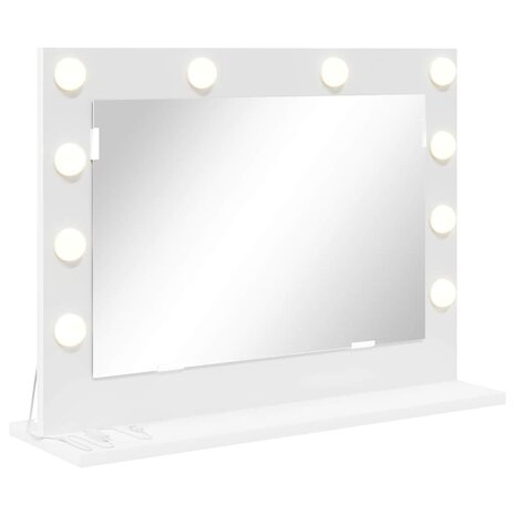Make-up spiegel Wit 60 x 45 x 18 cm Glas en Hout met Kunststof 2