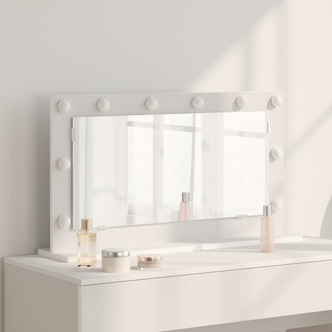 Make-up spiegel Wit 80 x 45 x 18 cm Glas en Hout met Kunststof 1