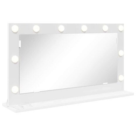 Make-up spiegel Wit 80 x 45 x 18 cm Glas en Hout met Kunststof 2
