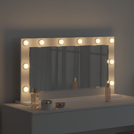 Make-up spiegel Wit 80 x 45 x 18 cm Glas en Hout met Kunststof 3