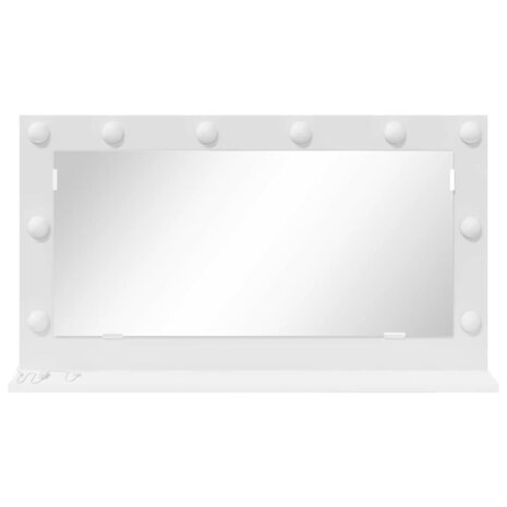 Make-up spiegel Wit 80 x 45 x 18 cm Glas en Hout met Kunststof 4