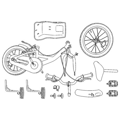 Kinderfiets 14 Inch voor 3-5 jaar oud Wit 8