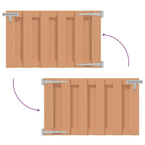 Tuinpoort 100 x 80 cm WPC en Aluminium Bruin 4