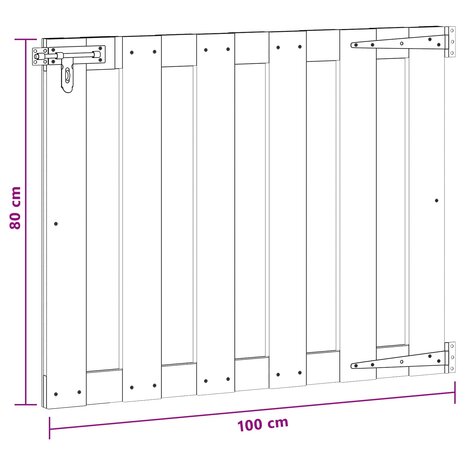 Tuinpoort 100 x 80 cm WPC en Aluminium Bruin 5