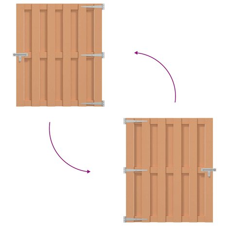 Tuinpoort 100 x 112 cm WPC en Aluminium Bruin 4