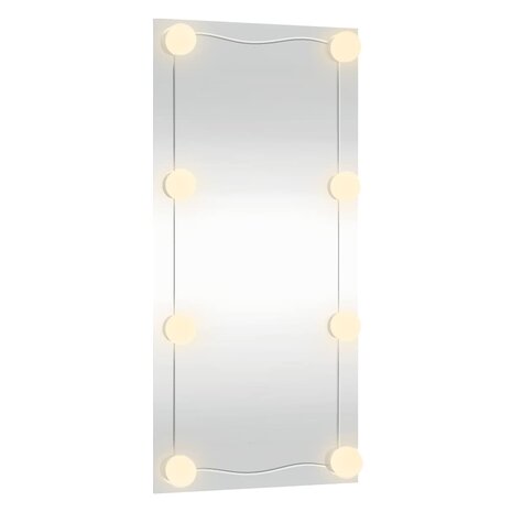 Wandspiegel met LED's rechthoekig 30x60 cm glas 5