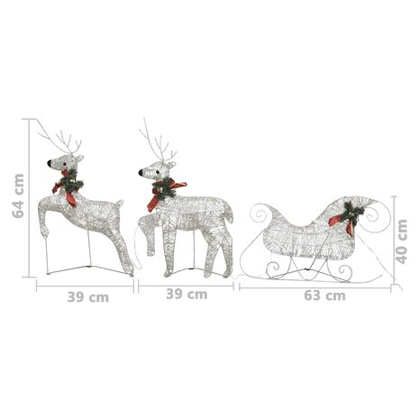 Kerstdecoratie rendieren en slee 60 LED's goudkleurig  7