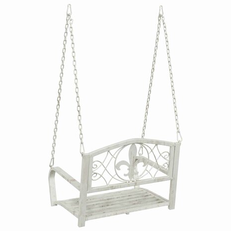 Schommelbank Staal 71,5 x 59 x 55 cm Antiek wit 5