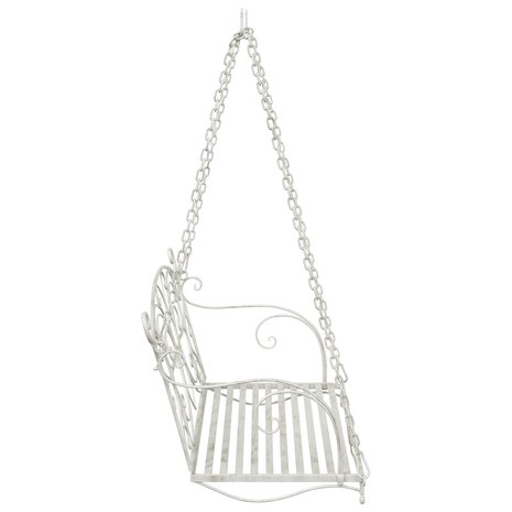 Schommelbank Staal 105,5 x 61 x 56 cm Antiek wit 4