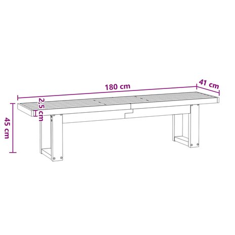 Eetbank NOAIN 180 x 41 x 45 cm Massief grenenhout Zwart 9
