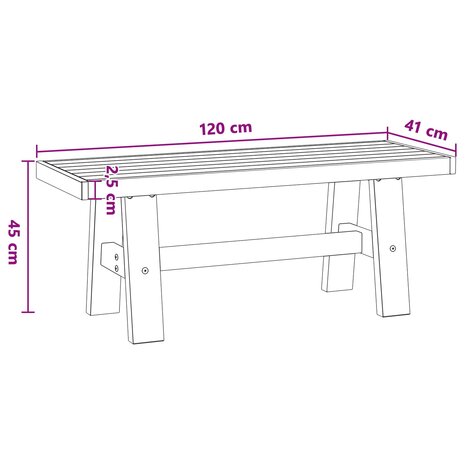 Eetbank NOAIN 120 x 41 x 45 cm Massief grenenhout Naturel 9