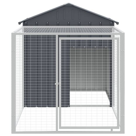 Kippenhok met ren antraciet 117x201x123 cm gegalvaniseerd staal 3