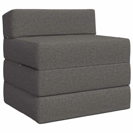 Vouwbare Bankbed Lichtgrijs 200 x 70 x 10 cm Stof 2
