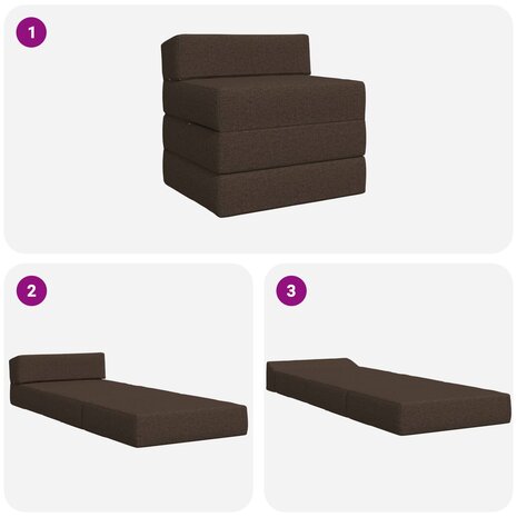 Vouwbare Bankbed Taupe 200 x 70 x 10 cm Stof 8