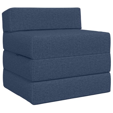 Vouwbare Bankbed Blauw 200 x 70 x 10 cm Stof 2