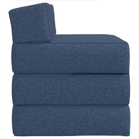 Vouwbare Bankbed Blauw 200 x 70 x 10 cm Stof 4