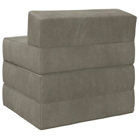 Vouwbare Bankbed Lichtgrijs 200 x 70 x 10 cm Fluweel 5