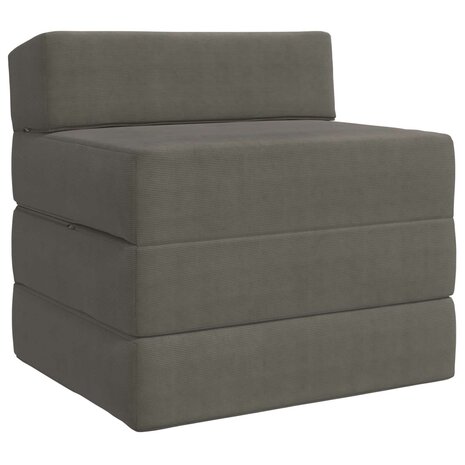 Vouwbare Bankbed Lichtgrijs 200 x 70 x 10 cm Katoen Stof 2