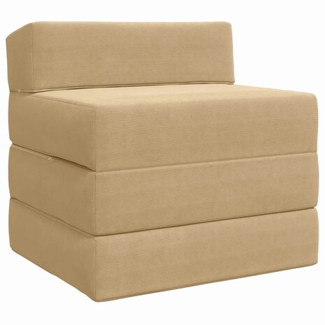 Vouwbare Bankbed Lichtgroen Grijs 200 x 70 x 10 cm Katoen Stof 2
