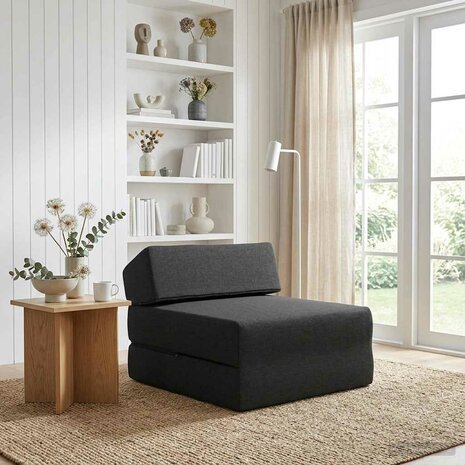 Vouwbare Bankbed Zwart 60 x 70 x 41 cm Stof 1