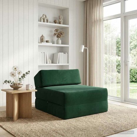 Vouwbare Bankbed Donkergroen 60 x 70 x 41 cm Stof 1