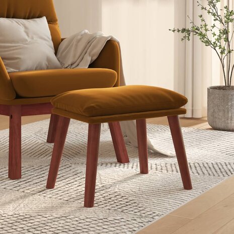 Voetenbank 45x29,5x35 cm fluweel bruin 1