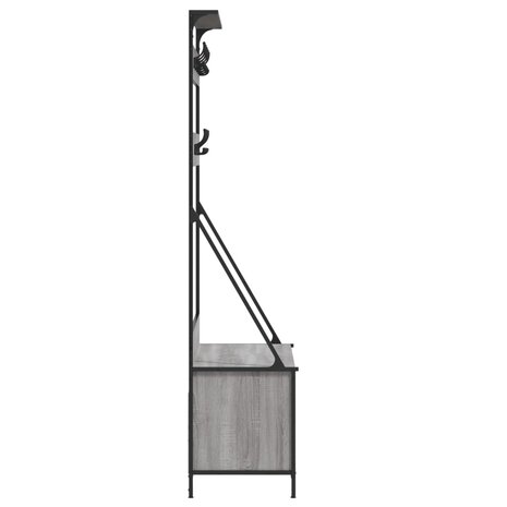 Kledingrek met schoenenrek 100x41x184 cm grijs sonoma 5