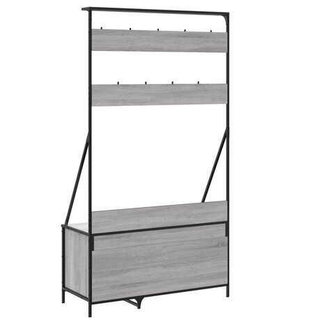 Kledingrek met schoenenrek 100x41x184 cm grijs sonoma 6
