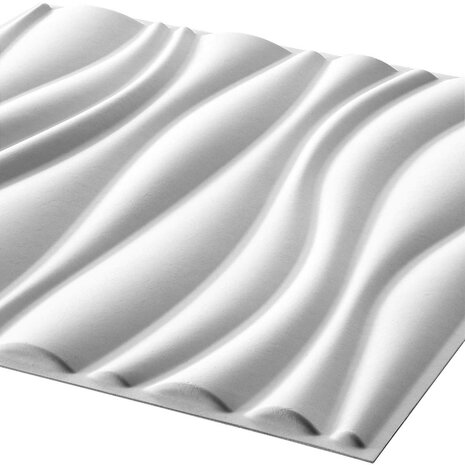 Wandpanelen 12 pcs Wit 50 x 50 cm Gevormde Natuurlijke Plantenvezel 2