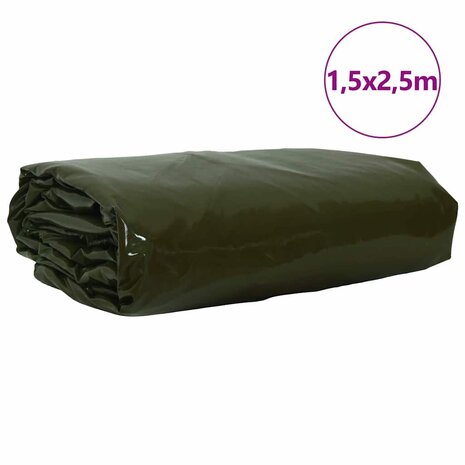 Zeil 650g / m&sup2; Olijf Groen 1,5 x 2,5 m Canvas met PVC-coating 2