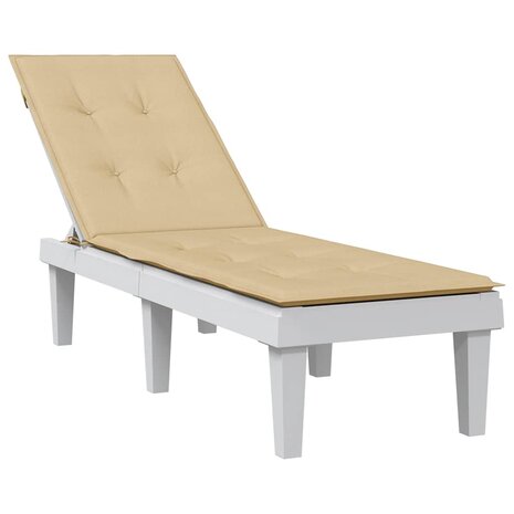 Terrasstoelkussen (75+105) x 50 x 4 cm stof gem&ecirc;leerd beige 1