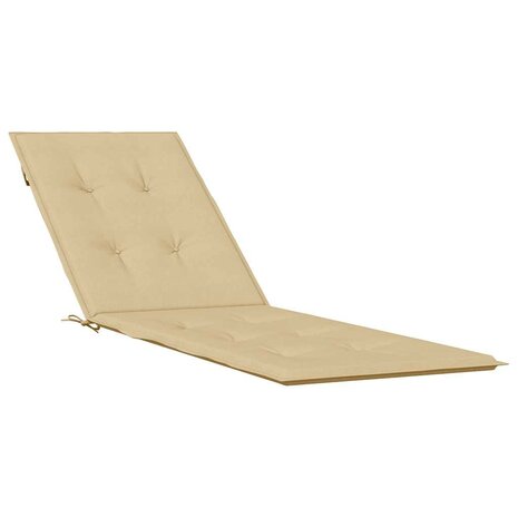 Terrasstoelkussen (75+105) x 50 x 4 cm stof gem&ecirc;leerd beige 2