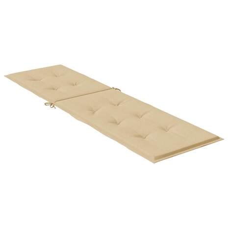 Terrasstoelkussen (75+105) x 50 x 4 cm stof gem&ecirc;leerd beige 4