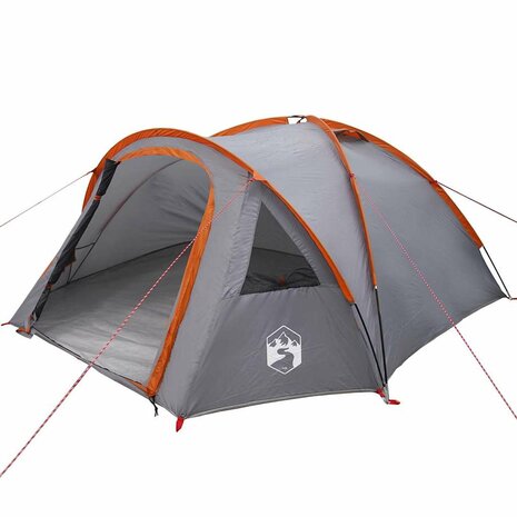Camping Tent 4-persoons 308 x 268 x 130 cm Grijs en oranje 2