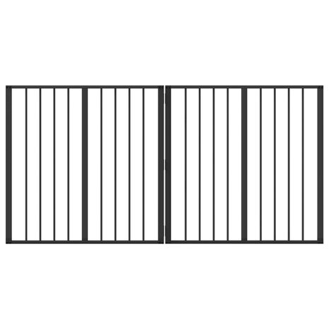 Hondenhek 2 pcs Zwart 80 x 80 cm Gegalvaniseerd staal 2