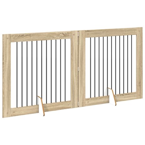 Hondenhekje met standaards 2 pcs Sonoma Eiken 100 x 100 cm 4
