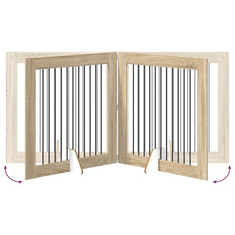 Hondenhekje met standaards 2 pcs Sonoma Eiken 100 x 100 cm 8