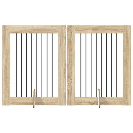 Hondenhekje met standaards 2 pcs Sonoma Eiken 80 x 100 cm 2